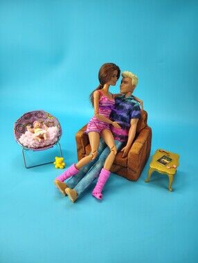 Made To Move Neysa Ken Family Dolls Lot Sweethearts My Mini Baby w/ Furniture